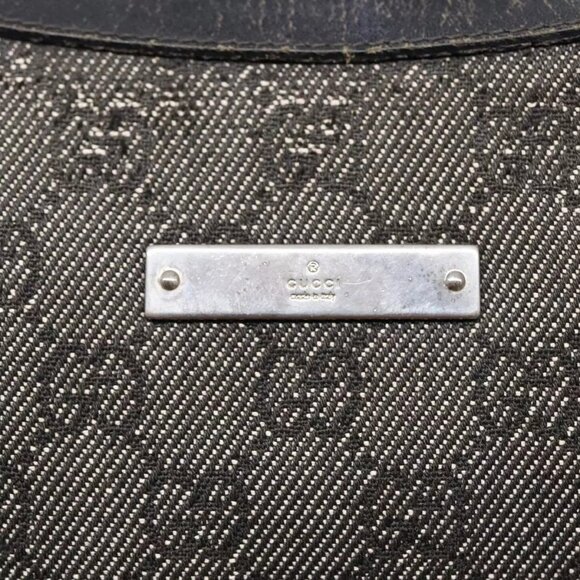 GUCCI GG Canvas Shoulder Bag Gray Silver - Picture 5 of 15